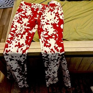 Wide leg flare cow pants